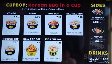 cupbop korean bbq|cupbop korean bbq menu.